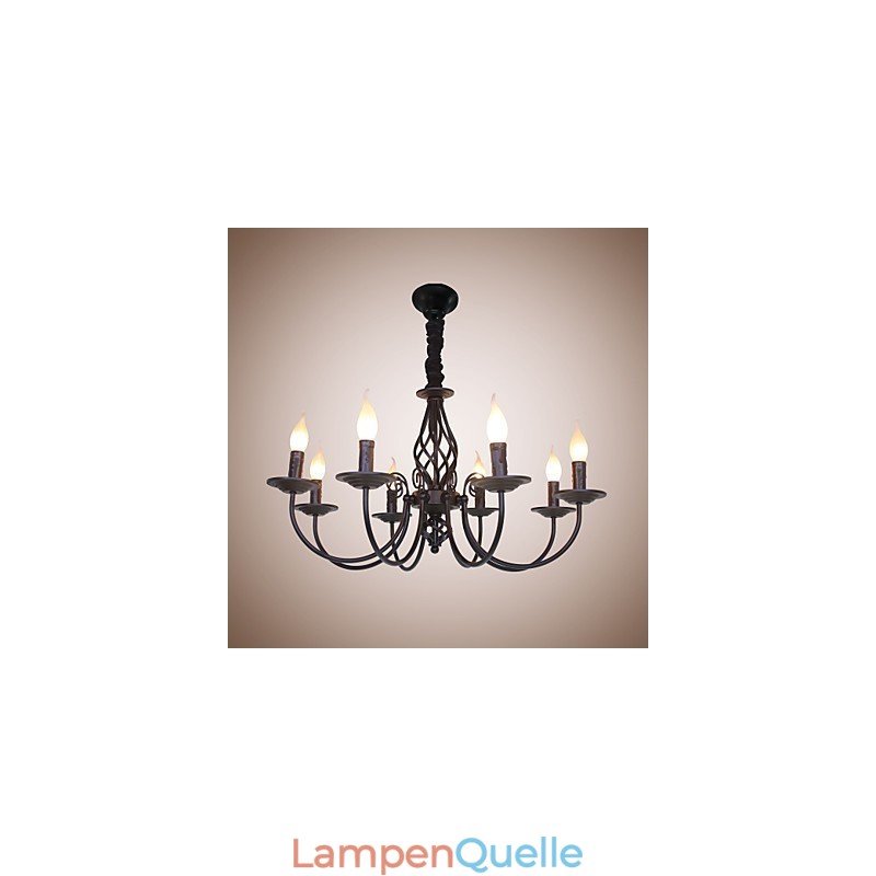 Europäische einfache Eisenlampe Kerzenlampe 8 Kronleuchter
