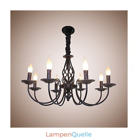 Europäische einfache Eisenlampe Kerzenlampe 8 Kronleuchter Europäische einfache Eisenlampe Kerzenlampe 8 Kronleuchter