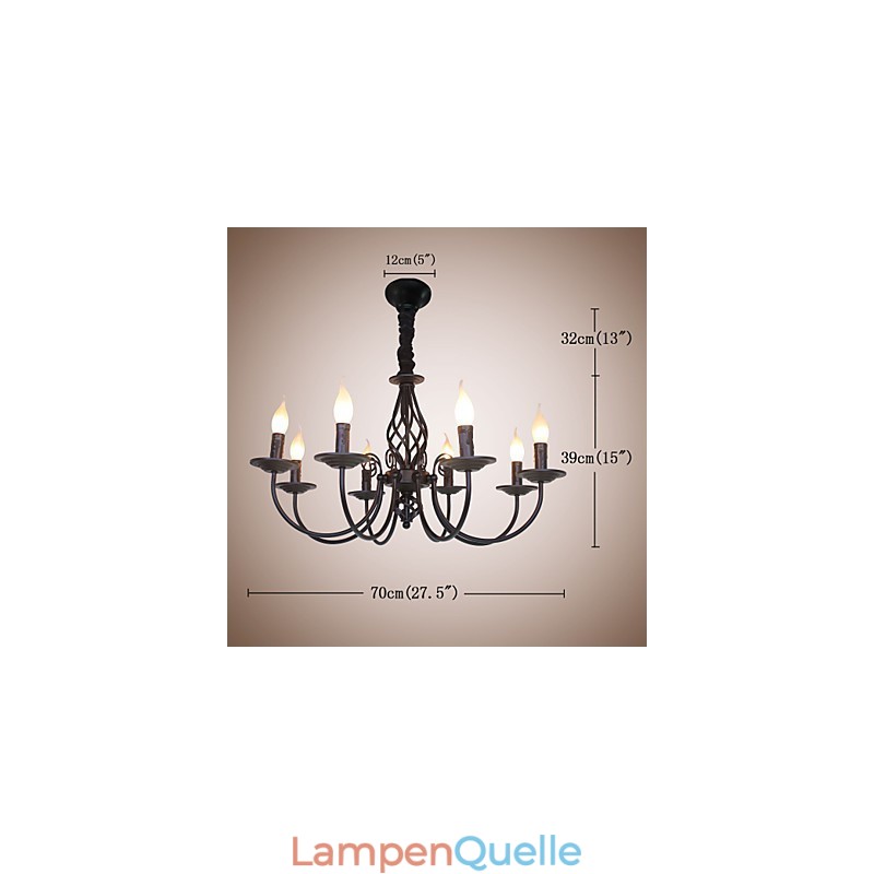 Europäische einfache Eisenlampe Kerzenlampe 8 Kronleuchter