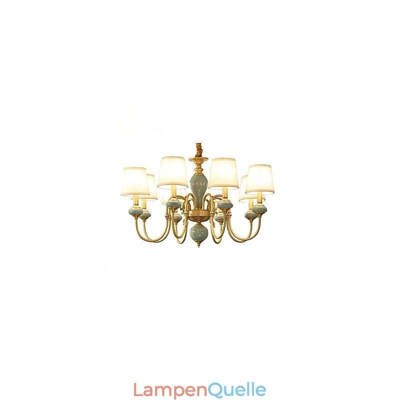 Kronleuchter, traditionell, klassisch, Landhausstil, Messing, für Mini-Stil, Metall, 8 Glühbirnen