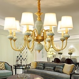 Kronleuchter, traditionell, klassisch, Landhausstil, Messing, für Mini-Stil, Metall, 8 Glühbirnen