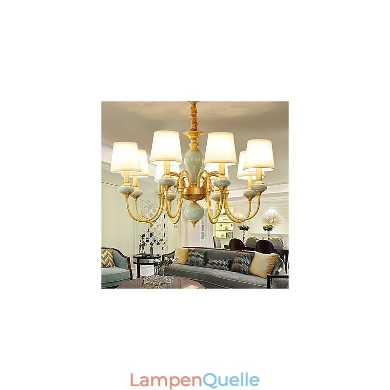 Kronleuchter, traditionell, klassisch, Landhausstil, Messing, für Mini-Stil, Metall, 8 Glühbirnen