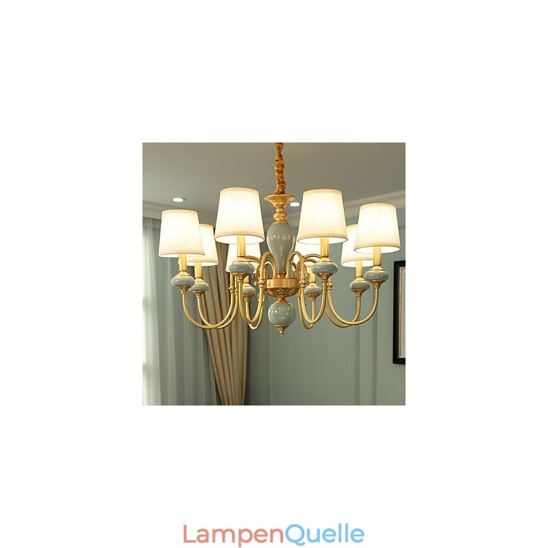 Kronleuchter, traditionell, klassisch, Landhausstil, Messing, für Mini-Stil, Metall, 8 Glühbirnen