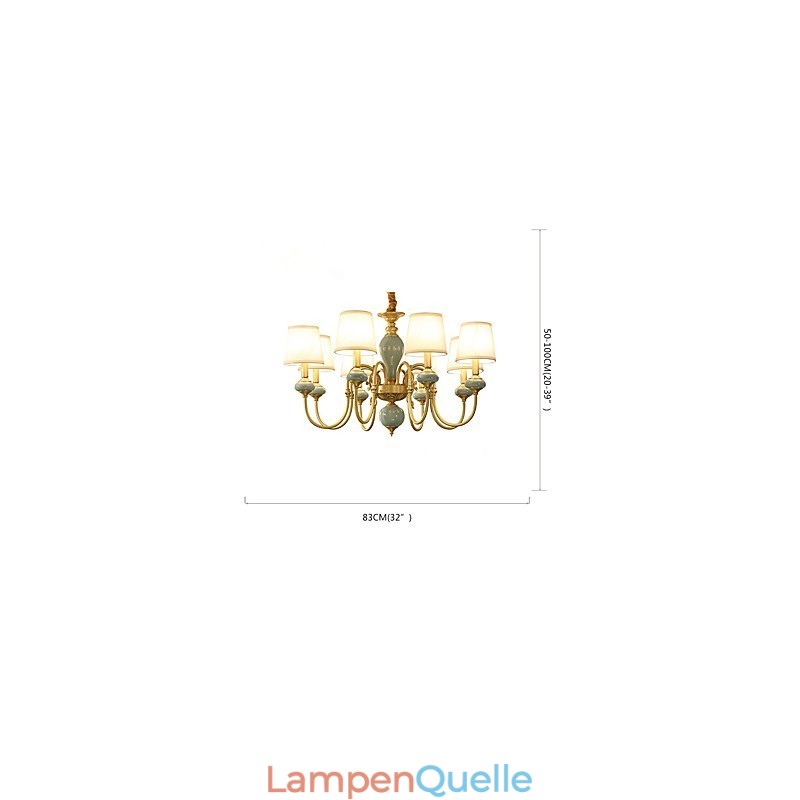 Kronleuchter, traditionell, klassisch, Landhausstil, Messing, für Mini-Stil, Metall, 8 Glühbirnen