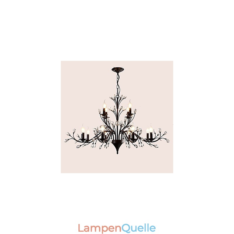 12 Lichter Kristall Kronleuchter Modern Zeitgenössisch Traditionell Klassisch Vintage Retro Country Malerei Feature