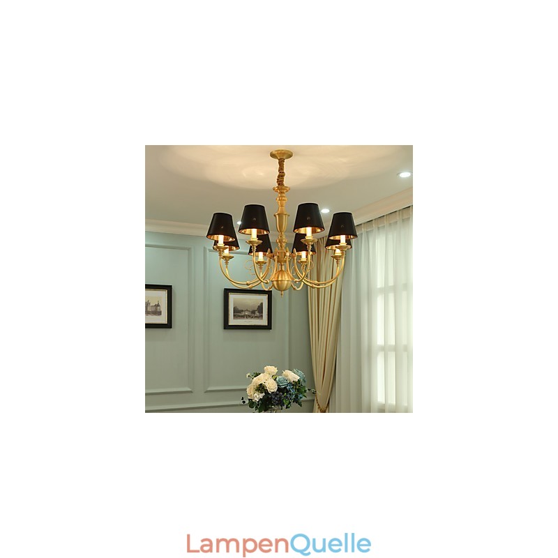 Kronleuchter, traditionell, klassisch, Landhausstil, Messing, für Mini-Stil, Metall, 8 Glühbirnen