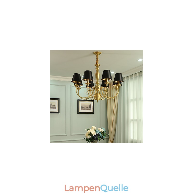 Kronleuchter, traditionell, klassisch, Landhausstil, Messing, für Mini-Stil, Metall, 8 Glühbirnen