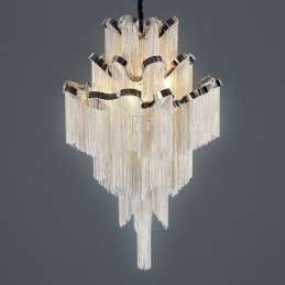 Aluminium Stream Kronleuchter Designer Pendelleuchte Silber Farbe Wendeltreppe Treppe