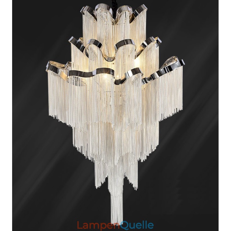 Aluminium Stream Kronleuchter Designer Pendelleuchte Silber Farbe Wendeltreppe Treppe