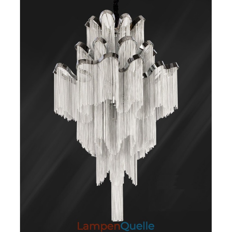 Aluminium Stream Kronleuchter Designer Pendelleuchte Silber Farbe Wendeltreppe Treppe
