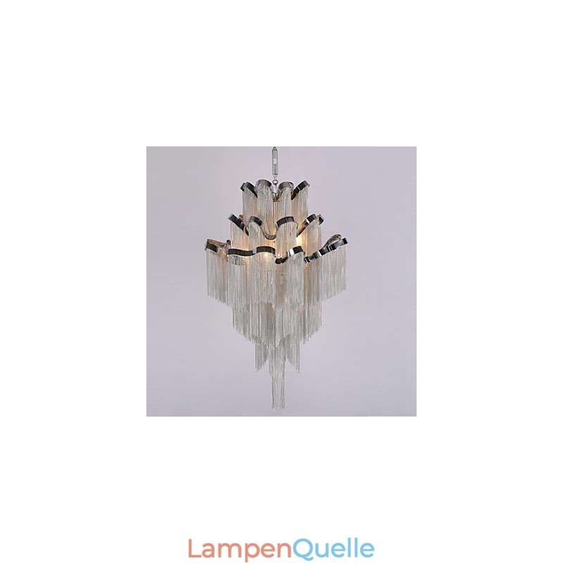 Aluminium Stream Kronleuchter Designer Pendelleuchte Silber Farbe Wendeltreppe Treppe