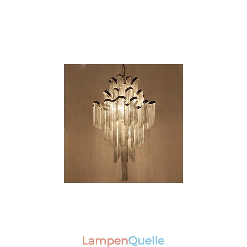 Aluminium Stream Kronleuchter Designer Pendelleuchte Silber Farbe Wendeltreppe Treppe