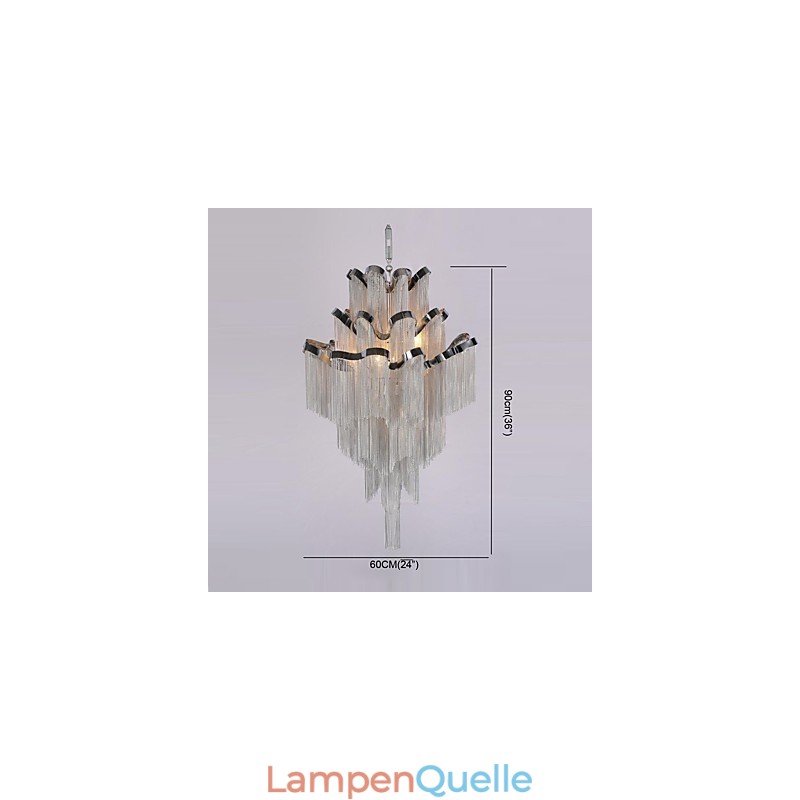 Aluminium Stream Kronleuchter Designer Pendelleuchte Silber Farbe Wendeltreppe Treppe