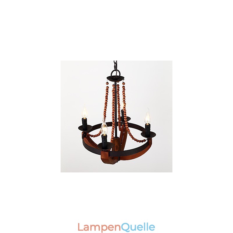 Vier Licht Vintage Malerei Feature Mini Stil Holz Bambus Kronleuchter Lampe die Dekorieren Pendelleuchte