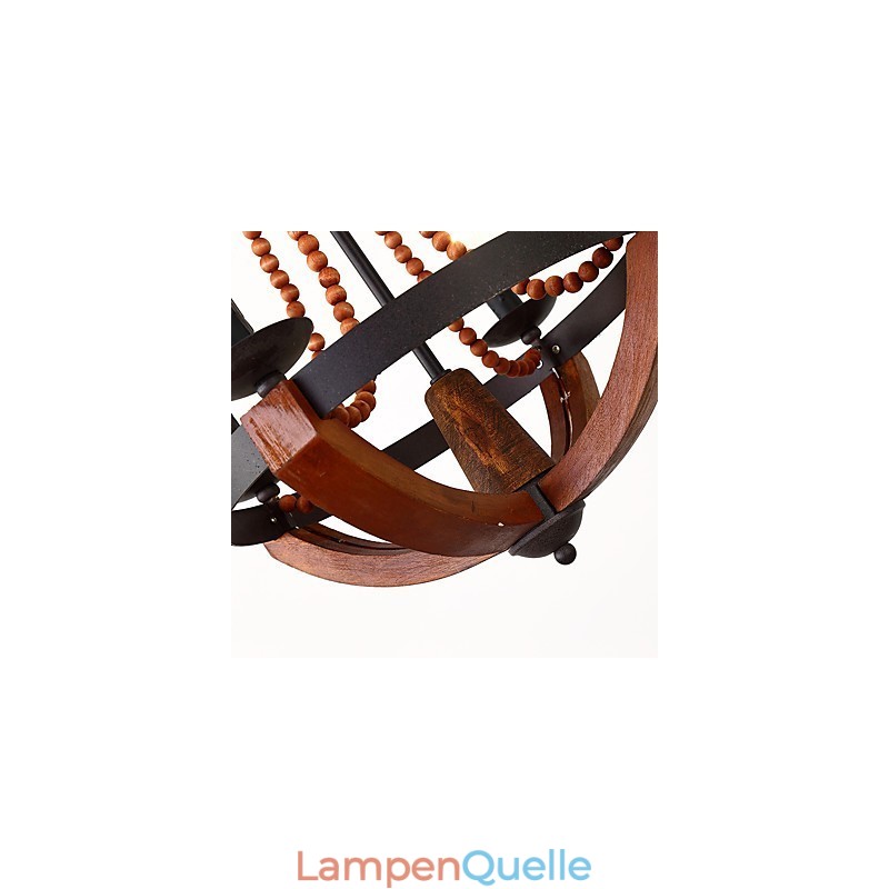 Vier Licht Vintage Malerei Feature Mini Stil Holz Bambus Kronleuchter Lampe die Dekorieren Pendelleuchte