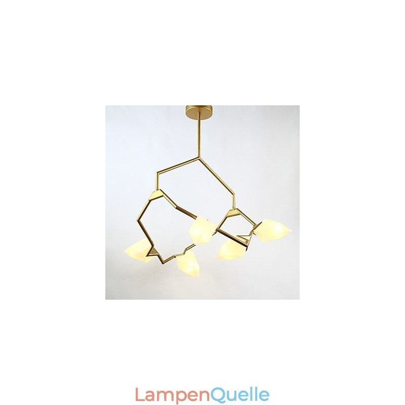 Fünf Licht Post Moderne Metall mit Glas Pfirsich Kronleuchter Lampe die Kantine Schmücken Pendelleuchte