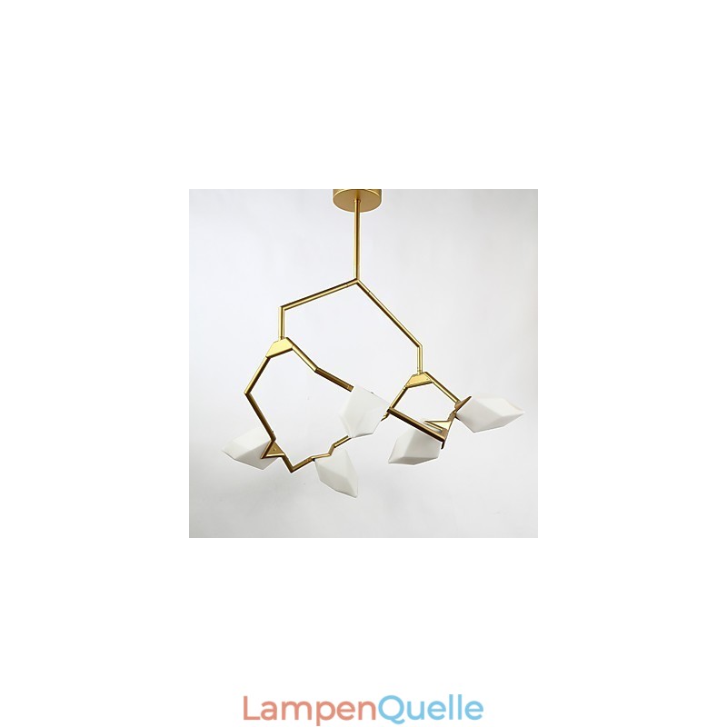 Fünf Licht Post Moderne Metall mit Glas Pfirsich Kronleuchter Lampe die Kantine Schmücken Pendelleuchte