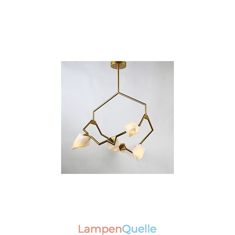 Fünf Licht Post Moderne Metall mit Glas Pfirsich Kronleuchter Lampe die Kantine Schmücken Pendelleuchte