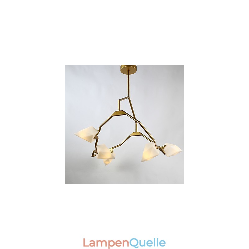 Fünf Licht Post Moderne Metall mit Glas Pfirsich Kronleuchter Lampe die Kantine Schmücken Pendelleuchte