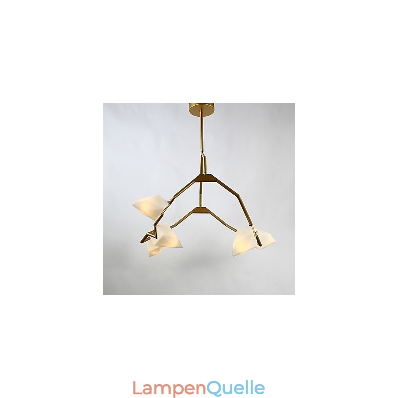 Fünf Licht Post Moderne Metall mit Glas Pfirsich Kronleuchter Lampe die Kantine Schmücken Pendelleuchte