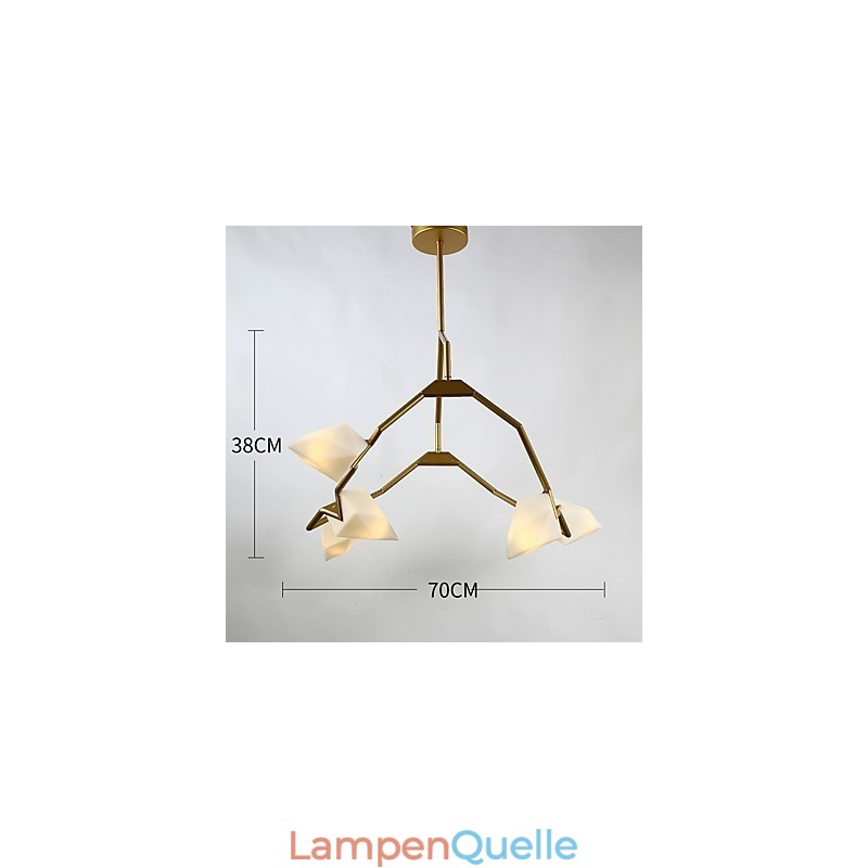 Fünf Licht Post Moderne Metall mit Glas Pfirsich Kronleuchter Lampe die Kantine Schmücken Pendelleuchte