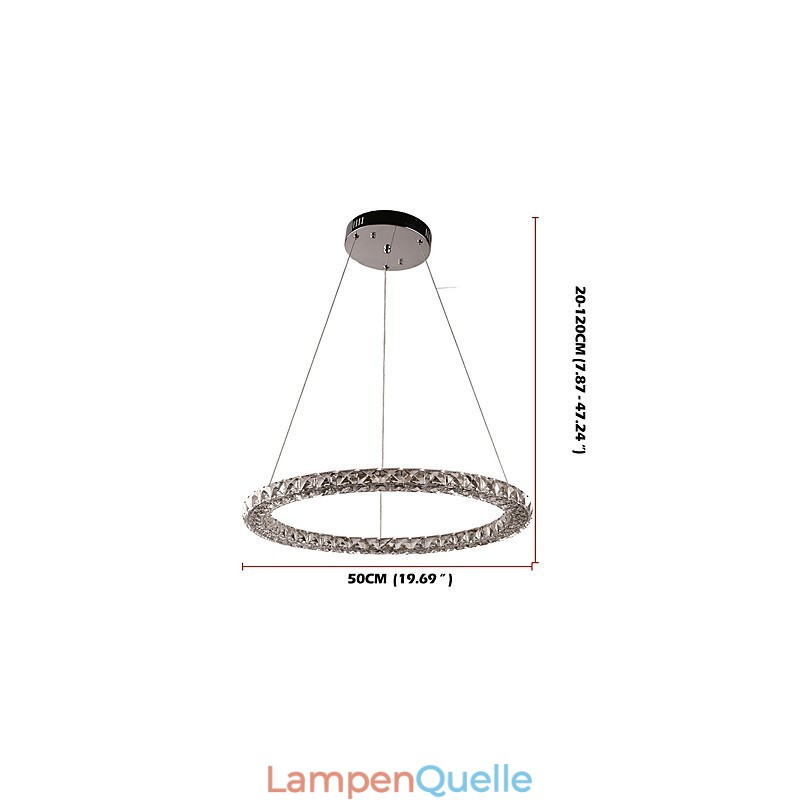 Moderne Ring Kristall Deckenpendelleuchte Kristallleuchter Innenbeleuchtung Lampen Leuchten Dimmbar mit Fernbedienung