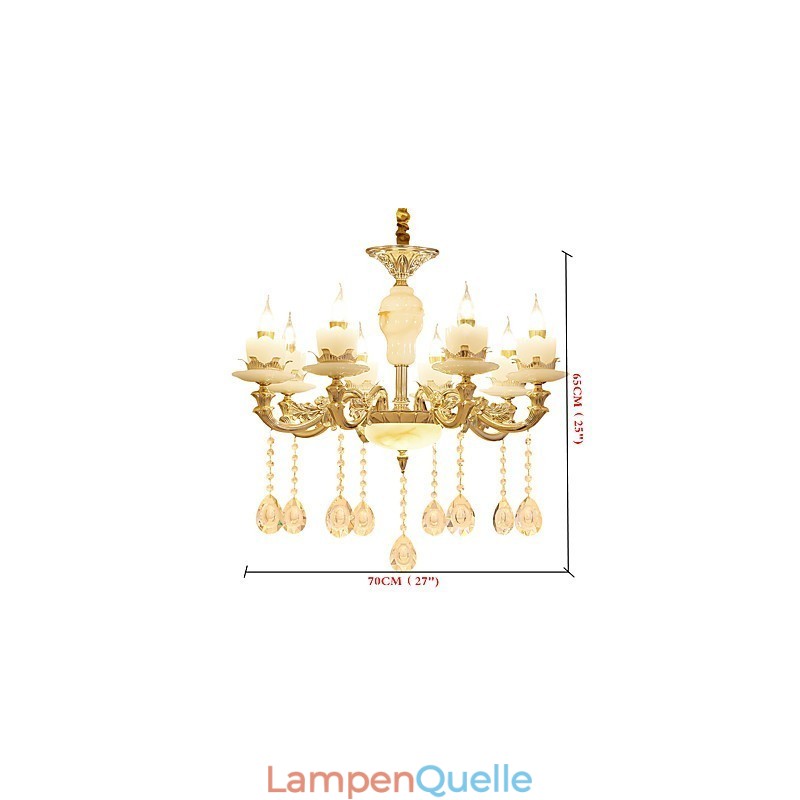 Kronleuchter aus Zinklegierung und Kristall im europäischen Stil