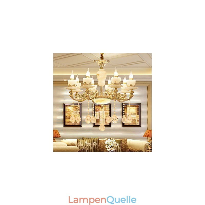 Kronleuchter aus Zinklegierung und Kristall im europäischen Stil