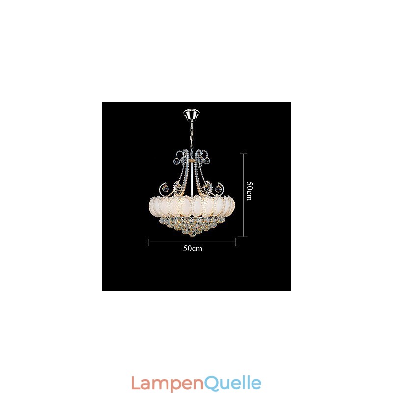 Moderner Luxus-Kronleuchter, Kristall-Pendelleuchte, Durchmesser 50 cm, enthält 8 Glühbirnen