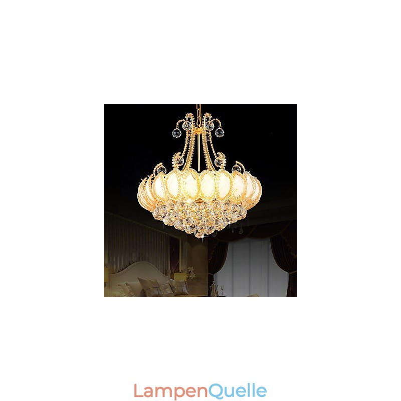 Moderner Luxus-Kronleuchter, Kristall-Pendelleuchte, Durchmesser 50 cm, enthält 8 Glühbirnen