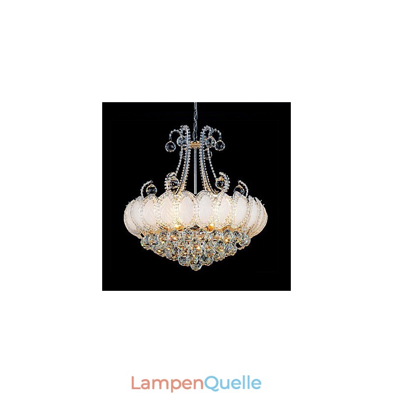 Moderner Luxus-Kronleuchter, Kristall-Pendelleuchte, Durchmesser 50 cm, enthält 8 Glühbirnen