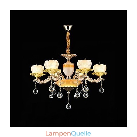 Traditionelle klassische Zinklegierung für Kronleuchter aus Kristall im Mini-Stil mit 6 Glühbirnen