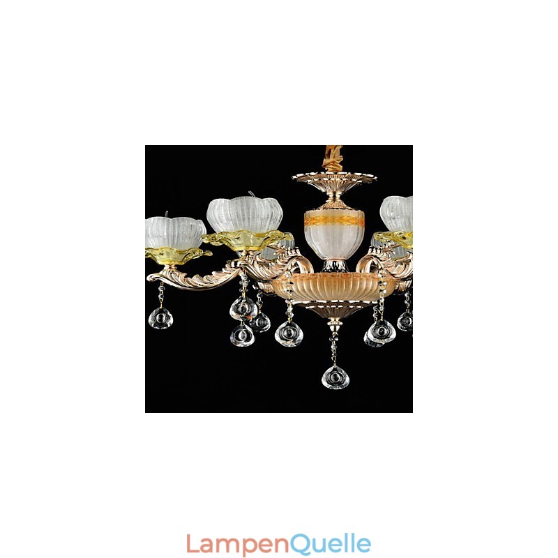Traditionelle klassische Zinklegierung für Kronleuchter aus Kristall im Mini-Stil mit 6 Glühbirnen