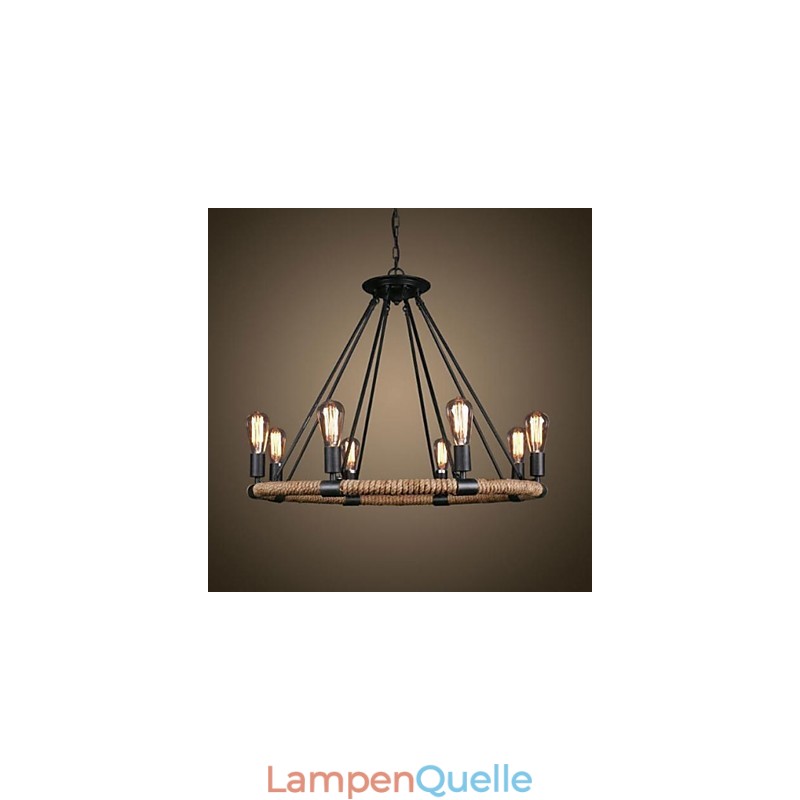 Traditionelle klassische rustikale Lodge Vintage Retro Country Malerei Metall Pendelleuchte