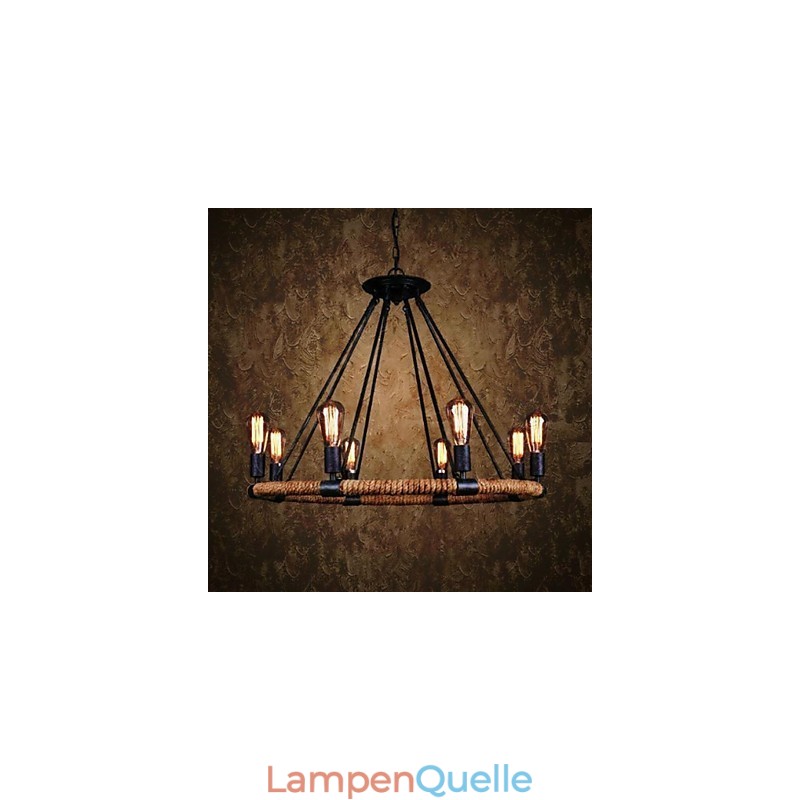 Traditionelle klassische rustikale Lodge Vintage Retro Country Malerei Metall Pendelleuchte