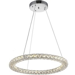 Moderne Ring Kristall Pendelleuchte Kristall Kronleuchter Deckenleuchte Innenleuchten Leuchten Dimmbar mit Fernbedienung