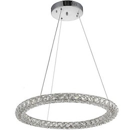 Moderne Ring Kristall Pendelleuchte Kristall Kronleuchter Deckenleuchte Innenleuchten Leuchten Dimmbar mit Fernbedienung