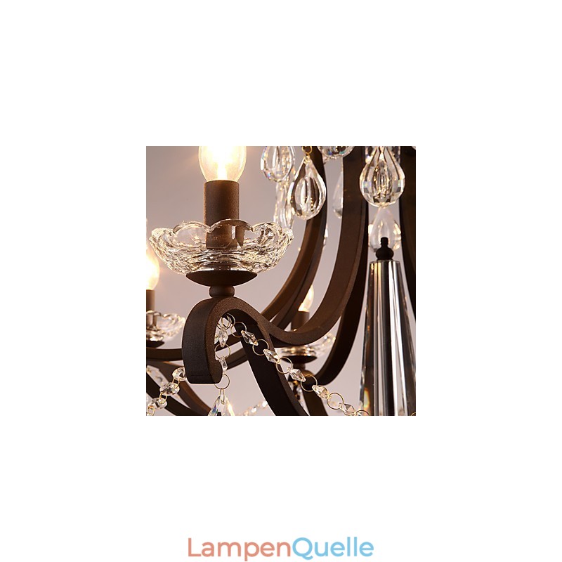 5 Lichter Kristall Kronleuchter Modern Zeitgenössisch Traditionell Klassisch Rustikal Lodge Vintage Retro Laterne Trommel Land Malerei