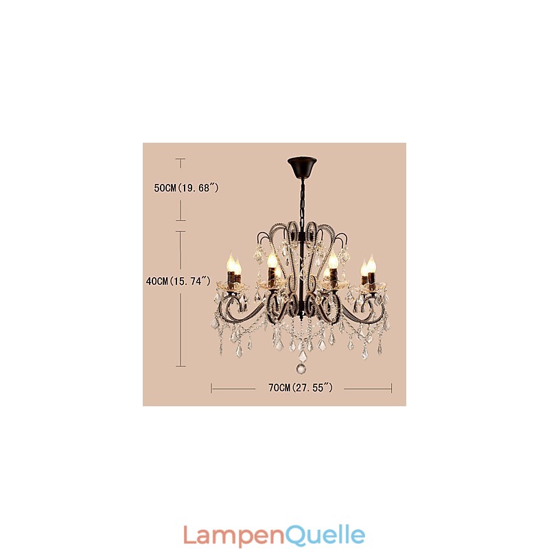 8 Lichter Kristall Kronleuchter Modern Zeitgenössisch Traditionell Klassisch Rustikal Lodge Vintage Retro