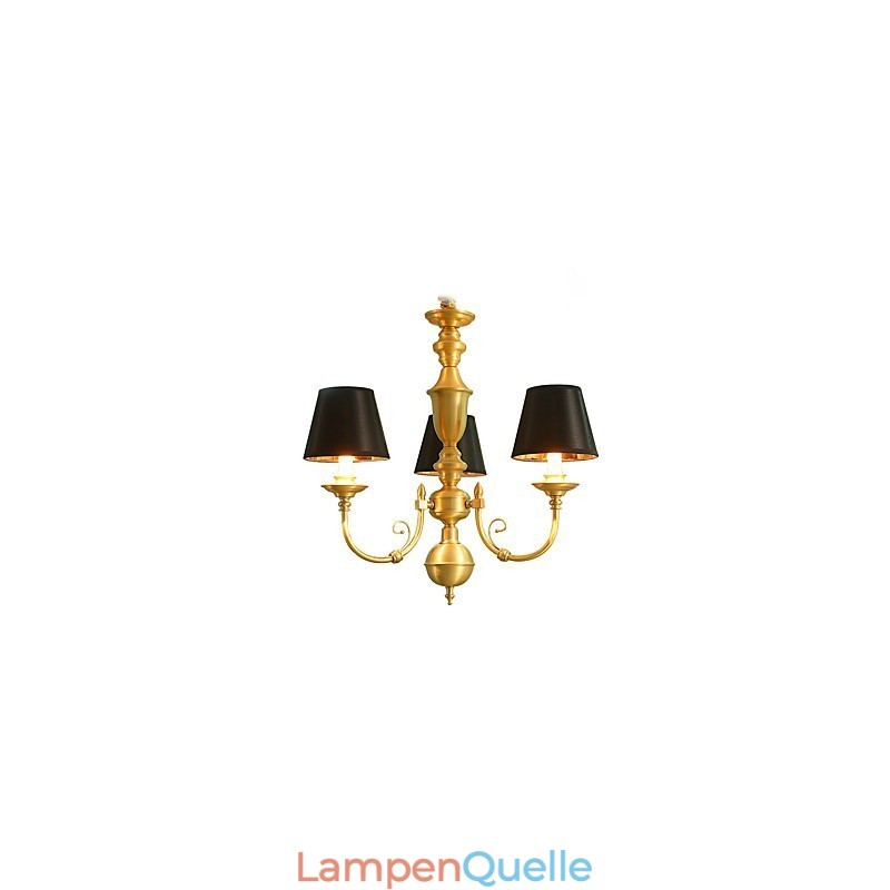 Kronleuchter, traditionell, klassisch, Landhausstil, Messing, Metall, 3 Glühbirnen