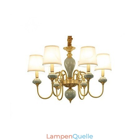 Kronleuchter, traditionell, klassisch, Landhausstil, Messing, Metall, 6 Glühbirnen