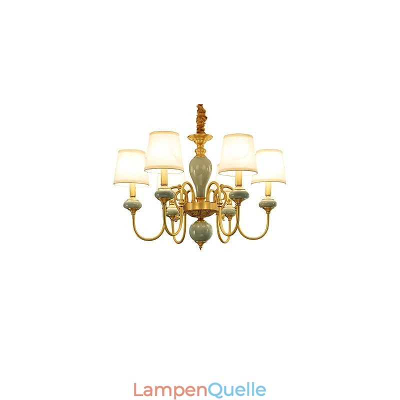 Kronleuchter, traditionell, klassisch, Landhausstil, Messing, Metall, 6 Glühbirnen