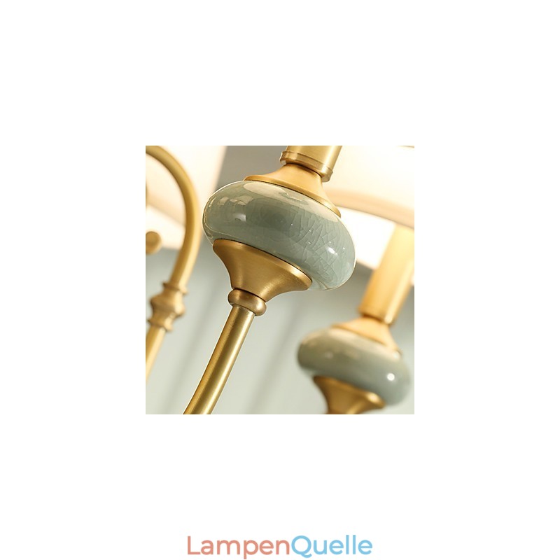 Kronleuchter, traditionell, klassisch, Landhausstil, Messing, Metall, 6 Glühbirnen