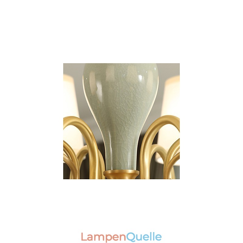 Kronleuchter, traditionell, klassisch, Landhausstil, Messing, Metall, 6 Glühbirnen