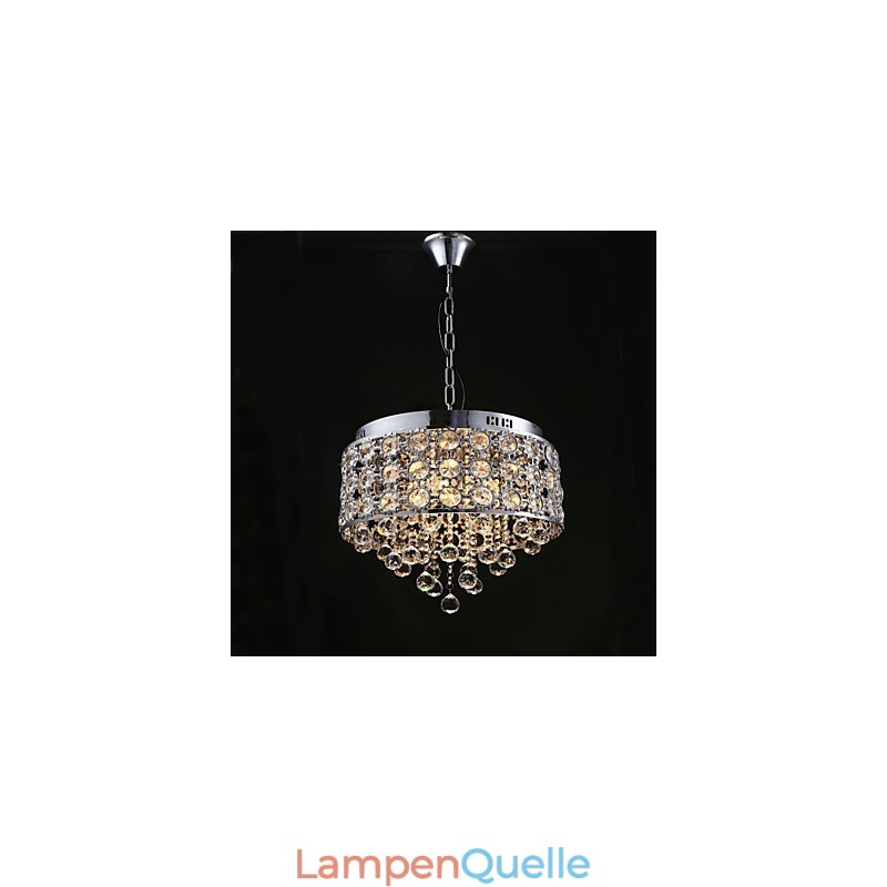 4 Lichter Sonnenblumen K9 Transparent Kristall Kronleuchter