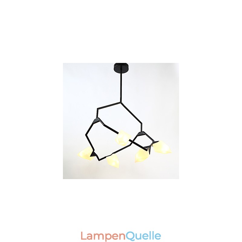 Fünf Licht Post Moderne Metall mit Glas Pfirsich Kronleuchter Lampe die Kantine Schmücken Pendelleuchte