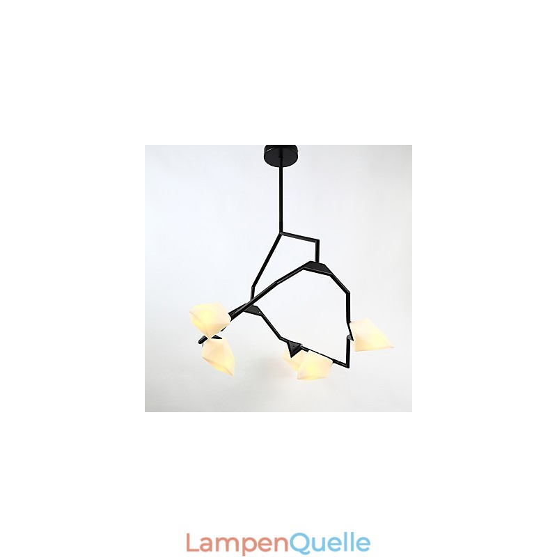 Fünf Licht Post Moderne Metall mit Glas Pfirsich Kronleuchter Lampe die Kantine Schmücken Pendelleuchte