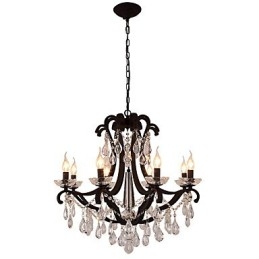 8 Lichter Kristall Kronleuchter Modern Zeitgenössisch Traditionell Klassisch Rustikal Lodge Vintage Retro Laterne Trommel Land Malerei
