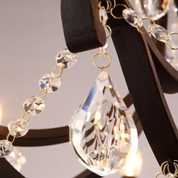 8 Lichter Kristall Kronleuchter Modern Zeitgenössisch Traditionell Klassisch Rustikal Lodge Vintage Retro Laterne Trommel Land Malerei