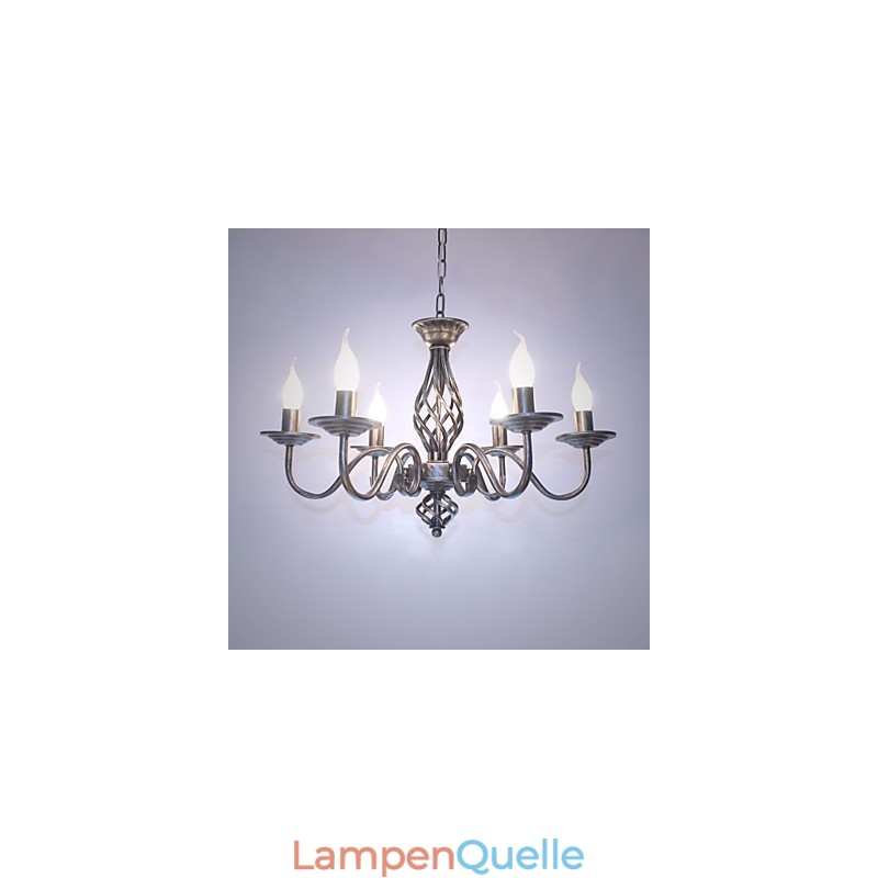 Künstlerisch schick und modern, andere Funktionen für Kerzenstil, Metall, für den Innenbereich, 6 Glühbirnen, Kronleuchter